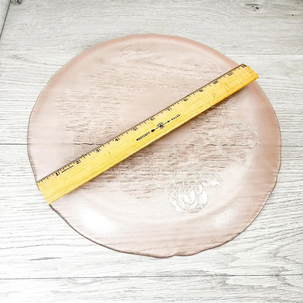 Vintage Pink Glass Dinner‎ Plate: Jeanette Windsor Platter